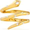 imageCicy Bell 18k Gold Plated Snake Rings for Women Garnet Red Marquise Cubic Zirconia Retro Animal Statement Rings Trendy JewelryYellow Gold