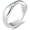 imageCicy Bell 18k Gold Plated Titanium Steel Stackable Ring Irregular Polished Plain Geometric Band RingsSilver