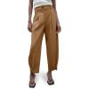 imageCicy Bell Casual Dress Pants High Waisted Button Work Office Pleated Trousers with PocketsBrown