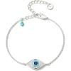 imageCicy Bell Evil Eye Bracelet 18k Gold Plated Turquoise Zirconia Link Bracelets Trendy Jewelry Gift for Women Adjustable 59quot with 19 ExtenderSilver