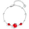 imageCicy Bell Platinum Plated Link Bracelet Synthetic Moonstone Adjustable Cable Chain Station Bracelets 59quot 19quot ExtenderCherry Red