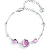 imageCicy Bell Platinum Plated Link Bracelet Synthetic Moonstone Adjustable Cable Chain Station Bracelets 59quot 19quot ExtenderLavender Purple