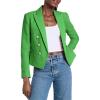 imageCicy Bell Women Double Breasted Cropped Tweed Blazer Jackets Lapel Open Front Long Sleeve Business Suit Jackets with PocketGreen