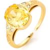 imageCicy Bell Womens 18k Gold Plated Oval Cubic Zirconia Delicate Yellow Olive Statement Band Open Rings for GiftsGold