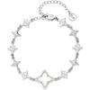 imageCicy Bell Womens 18k Gold Plated White Shell Cubic Zirconia Square Cross Adjustable Chain Link Bracelets 669quot with 2quot ExtenderStyle AWhite Gold