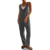 imageCicy Bell Womens Casual Corduroy Overalls Jumpsuits Ribbed Sleeveless V Neck Adjustable Straps Long Pants RompersDark Grey