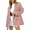 imageCicy Bell Womens Casual Oversized Blazer Button Down Long Sleeve Lapel Work Office Blazer Jackets with PocketsBlack Pink