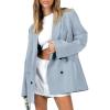 imageCicy Bell Womens Casual Oversized Blazer Button Down Long Sleeve Lapel Work Office Blazer Jackets with PocketsBlue