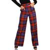 imageCicy Bell Womens Casual Plaid Pants Wide Leg High Waisted Lightweight Summer Loose Suit Pants with PocketsPurplered
