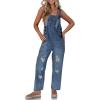 imageCicy Bell Womens Denim Overalls Loose Fit Summer Baggy Distressed Adjustable Strap Jeans Overall JumpsuitsBlue