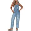 imageCicy Bell Womens Denim Overalls Loose Fit Summer Baggy Distressed Adjustable Strap Jeans Overall JumpsuitsLight Blue