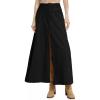 imageCicy Bell Womens High Waisted Corduroy Maxi Skirts Split Aline Casual Fall Long SkirtBlack