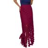 imageCicy Bell Womens Hollow Out Maxi Skirts Summer High Waisted Boho Fringe Hem Long SkirtBurgundy