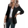 imageCicy Bell Womens Long Sleeve Blazers Open Front Business Casual Knit Stretchy Lightweight Suit JacketsBlack
