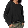 imageCicy Bell Womens Long Sleeve TShirts Pleated Crew Neck Peplum Dressy Casual Fall Tee TopsBlack
