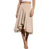 imageCicy Bell Womens Midi Skirts Flowy High Waisted Asymmetrical High Low Ruffle Swing SkirtsChampagne Gold