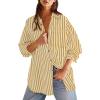 imageCicy Bell Womens Oversized Striped Button Down Shirts Boyfriend Long Sleeve Collared Work BlousesYellow