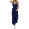 imageCicy Bell Womens Sexy Halter Jumpsuits Casual Deep V Nevk Beach Jogger Long Pants RompersNavy1