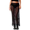 imageCicy Bell Womens Sheer Lace Maxi Skirt Summer Beach Coverups Casual Streetwear Long Y2K SkirtsBlack