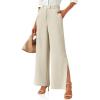imageCicy Bell Womens Side Split Dress Pants Elastic High Waisted Wide Leg Business Casual Trousers with PocketsBeige