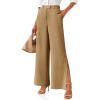 imageCicy Bell Womens Side Split Dress Pants Elastic High Waisted Wide Leg Business Casual Trousers with PocketsKhaki