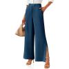 imageCicy Bell Womens Side Split Dress Pants Elastic High Waisted Wide Leg Business Casual Trousers with PocketsNavy Blue