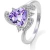 imageCicy Bell Womens Silver Plated Triangles Purple Cubic Zirconia Romantic Stackable Statement Rings for GiftsSilver