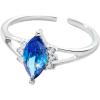 imageCicy Bell Womens Statement Rings Platinum Plated Oval Cubic Zirconia Delicate Royal Blue Cut Engagement Open Rings for GiftsWhite Gold