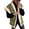 imageCicy Bell Womens Suede Sherpa Vest Faux Fur Shearling Jacket Oversized Cap Sleeve Button Down Winter CoatsArmy Green