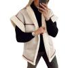 imageCicy Bell Womens Suede Sherpa Vest Faux Fur Shearling Jacket Oversized Cap Sleeve Button Down Winter CoatsBeige