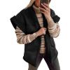 imageCicy Bell Womens Suede Sherpa Vest Faux Fur Shearling Jacket Oversized Cap Sleeve Button Down Winter CoatsBlack