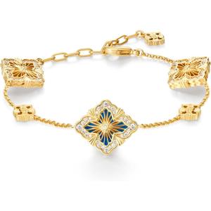 imageCicy Bell 18k Gold Plated Clover Bracelet for Women Lucky Four Leaf Shell Bracelets Trendy Birthday Jewelry GiftsNavy