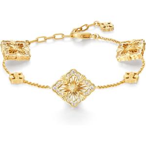 imageCicy Bell 18k Gold Plated Clover Bracelet for Women Lucky Four Leaf Shell Bracelets Trendy Birthday Jewelry GiftsWhite