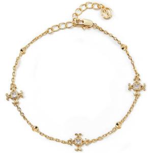 imageCicy Bell 18k Yellow Gold Plated Link Bracelets for Women Adjustable Cubic Zirconia Cable Chain Bead Station Bracelets 59quot with 19quot ExtenderYellow Gold