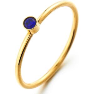 imageCicy Bell Birthstone Rings for Women 18k Gold Steel Dainty Lucky Stackable Birthday Gifts Rings03MarchBlue