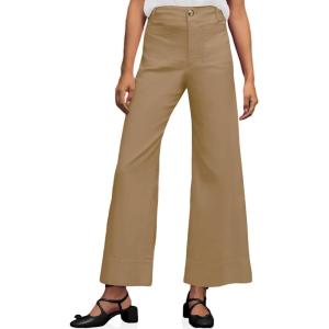 imageCicy Bell Womens Cotton Pants Wide Leg High Waisted Casual Pants Front PocketsKhaki