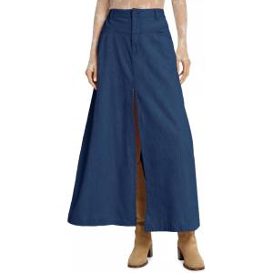 imageCicy Bell Womens High Waisted Corduroy Maxi Skirts Split Aline Casual Fall Long SkirtNavy
