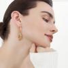 imageCicy Bell 14k Gold Plated HornShaped Dangle Earrings for Women Cubic Zirconia Clip On Huggie Drop Earrings Trendy Jewelry GiftYellow Gold