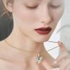 imageCicy Bell 18k Gold Plated Butterfly Pendant Necklace for Women Natural Sapphire Cubic Zirconia Rope Chain Drop Necklace Trend Jewelry Gift 177quot  19quot ExtenderYellow Gold