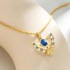 imageCicy Bell 18k Gold Plated Butterfly Pendant Necklace for Women Natural Sapphire Cubic Zirconia Rope Chain Drop Necklace Trend Jewelry Gift 177quot  19quot ExtenderYellow Gold