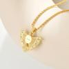 imageCicy Bell 18k Gold Plated Butterfly Pendant Necklace for Women Natural Sapphire Cubic Zirconia Rope Chain Drop Necklace Trend Jewelry Gift 177quot  19quot ExtenderYellow Gold