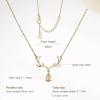 imageCicy Bell 18k Gold Plated Christmas Necklace Reindeer Zircon Gemstone Pendant Necklaces 15quot2quotChampagne