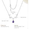 imageCicy Bell 18k Gold Plated Christmas Necklace Reindeer Zircon Gemstone Pendant Necklaces 15quot2quotPurple