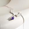 imageCicy Bell 18k Gold Plated Christmas Necklace Reindeer Zircon Gemstone Pendant Necklaces 15quot2quotPurple