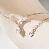 imageCicy Bell 18k Gold Plated Christmas Necklace Reindeer Zircon Gemstone Pendant Necklaces 15quot2quotWhite