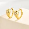 imageCicy Bell 18k Gold Plated Chunky Earrings for Womens Teardrop Cubic Zirconia Huggie Hoop Earrings for GiftsGold
