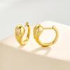 imageCicy Bell 18k Gold Plated Chunky Earrings for Womens Teardrop Cubic Zirconia Huggie Hoop Earrings for GiftsGold