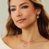 imageCicy Bell 18k Gold Plated Dangle Earrings for Women Princess Cubic Zirconia Trendy Chunky Twist Drop EarringsStyle BGold