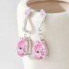 imageCicy Bell Dangle Earrings for Women Platinum Plated Cubic Zirconia Teardrop Elegant Yellow Olive Curved EarringsPink