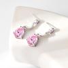 imageCicy Bell Dangle Earrings for Women Platinum Plated Cubic Zirconia Teardrop Elegant Yellow Olive Curved EarringsPink